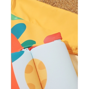 Κοριτσίστικος ολόσωμος μαγιό με ενσωματωμένο φουσκωτό σωσίβιο, για κορίτσια 3–6 ετών, ύφασμα πολυεστέρα με επένδυση νάιλον, βάρος 200 g/m2