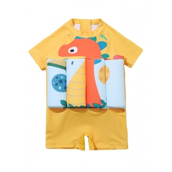 Κοριτσίστικος ολόσωμος μαγιό με ενσωματωμένο φουσκωτό σωσίβιο, για κορίτσια 3–6 ετών, ύφασμα πολυεστέρα με επένδυση νάιλον, βάρος 200 g/m2