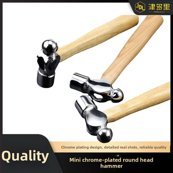 Apvalios galvos plaktukas su chromu dengta galva, medinė rankena, 0,2 kg, atsparus sprogimams ir smūgiams