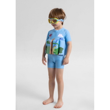Μαγιό για αγόρια με πλωτικότητα, ολόσωμο με κοντό μανίκι, 3-5 ετών, ύφασμα 85% πολυεστέρας με επένδυση 15% πολυεστέρας, βάρος 220 g