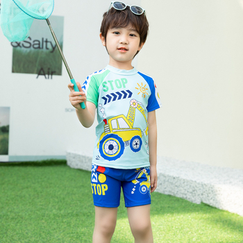 Δυοτμηματικό μαγιό για αγόρια με προστασία από τον ήλιο, γρήγορο στέγνωμα, ύφασμα νάιλον-σπαντέξ (85% σπαντέξ), επένδυση πολυεστέρα, στυλ briefs