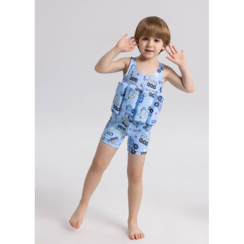 Gyermekeknek tervezett egyrészes úszónadrág, plovó elemmel, 2–5 éveseknek, poliészter 85%, bélés poliészter 15%, súly 200 g