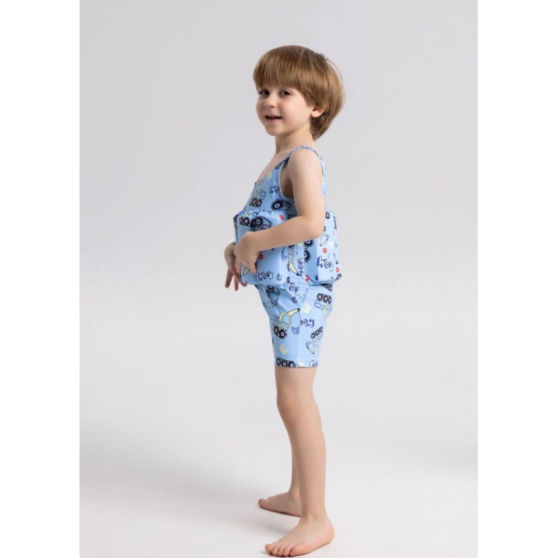 Gyermekeknek tervezett egyrészes úszónadrág, plovó elemmel, 2–5 éveseknek, poliészter 85%, bélés poliészter 15%, súly 200 g