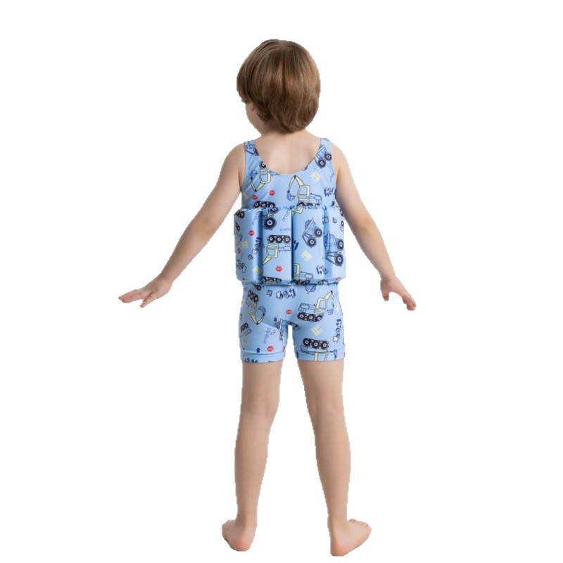 Gyermekeknek tervezett egyrészes úszónadrág, plovó elemmel, 2–5 éveseknek, poliészter 85%, bélés poliészter 15%, súly 200 g