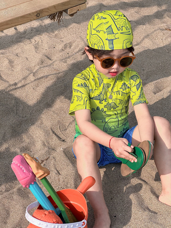 Ολόσωμο μαγιό για αγόρια, γρήγορο στέγνωμα πολυεστέρα, κορεάτικo στυλ καρτούν μοτίβο, για ηλικίες 1–8 ετών