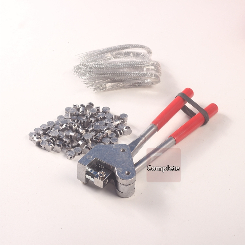 Клещи за свинцов печат – комплект със свинцов печат и тел, QF-10008 + 10015.5, за опаковане, материал: свинец, тегло: 0.55 кг, кримп връзка