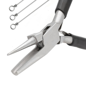 Nerūdijančio plieno vielos vyniojimo replės juvelyriniams dirbiniams, pół-griovelio ir pusiau apvalios žandikaulio, rankų darbo įrankis 14K aukso, sidabro ir vario laidams