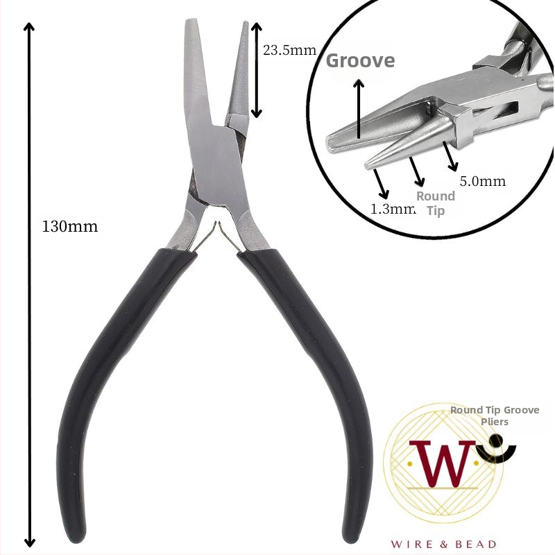 Клещи от неръждаема стомана за навиване на тел за бижута, челюсти с полупаз и полукръг, ръчно изработени, за телове от 14K злато, сребро и мед
