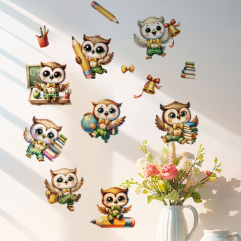 PVC αυτοκόλλητο τοίχου – χαριτωμένη κουκουβάγια, 1 τεμάχιο, διακοσμητικό για σαλόνι, υπνοδωμάτιο και μελέτη