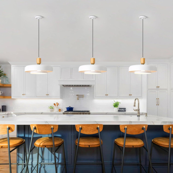 Κλαδοειδής LED πολυέλαιος με σώμα από χαλκό και ξύλινες σκιάδες, 110V, εμβέλεια 10–15㎡