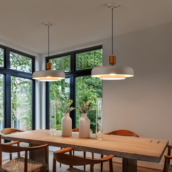 Κλαδοειδής LED πολυέλαιος με σώμα από χαλκό και ξύλινες σκιάδες, 110V, εμβέλεια 10–15㎡