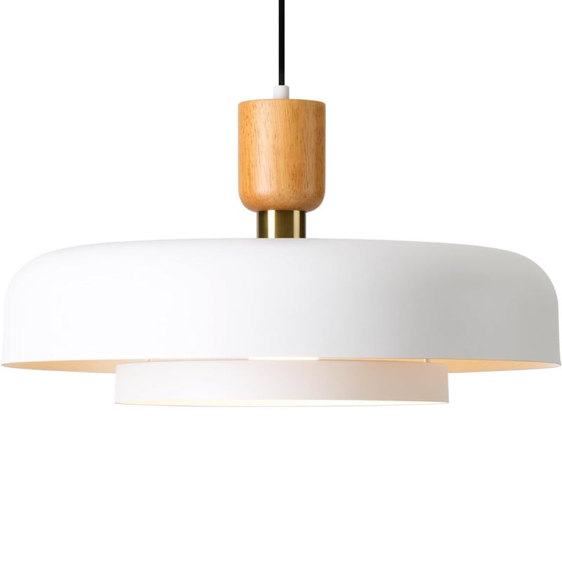 Клоновидна LED люстра с меден корпус и дървени абажури, 110V, обхват 10–15㎡, за дневна и спалня