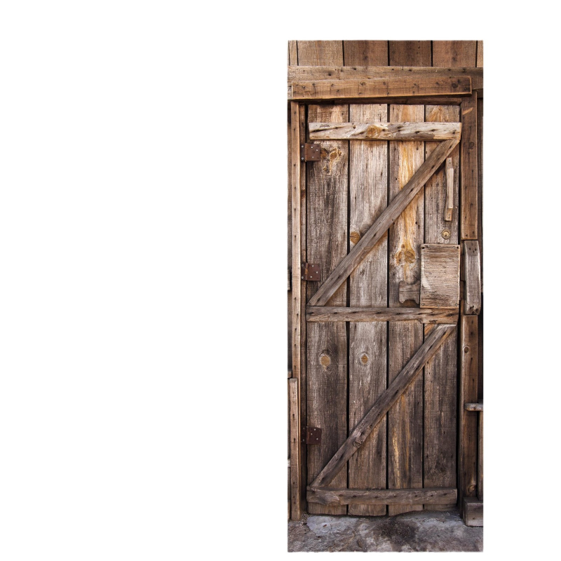 Сваляем PVC стенен стикер с мотив на врата — водоустойчив и маслоустойчив; комплект от 2 панели; подходящ за дневна, спалня или кабинет (абстрактен/карикатурен дизайн)