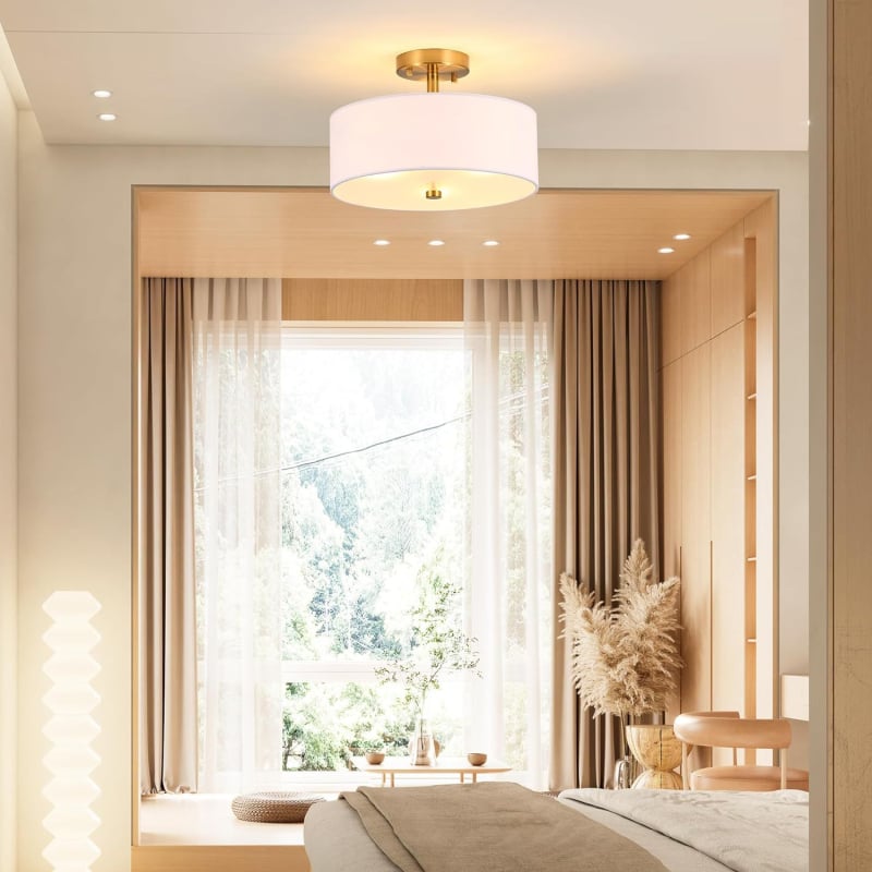 3-lámpás félre-beépített mennyezeti lámpa LED-del, 110V, megvilágítási terület 10–15 m², textil árnyékoló