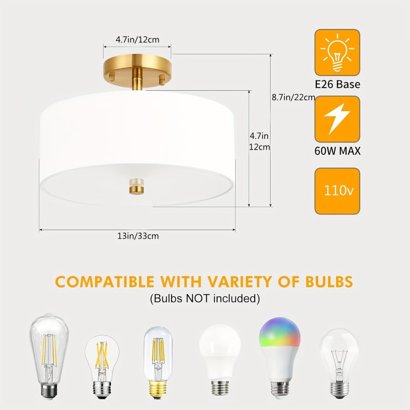 3-lámpás félre-beépített mennyezeti lámpa LED-del, 110V, megvilágítási terület 10–15 m², textil árnyékoló