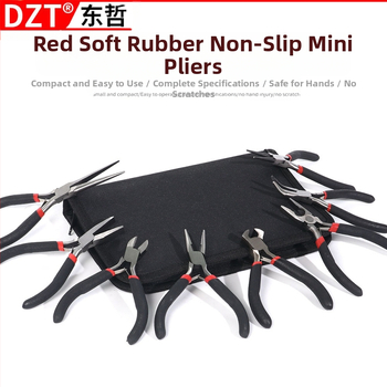 Mini fogó textil borítású markolat és műanyag bevonatú markolatokkal, 8 részes készlet összeszereléshez, szétszereléshez és telepítéshez (Márka: DZT; Anyag: 45# acél; Keménység: Magas)