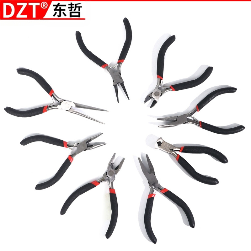 Mini kliešte s látkovým povlakom na rúčkach a plastovým povrchom, 8-dielna sada na montáž, demontáž a inštaláciu (Značka: DZT; Materiál: 45# oceľ; Tvrdosť: vysoká)