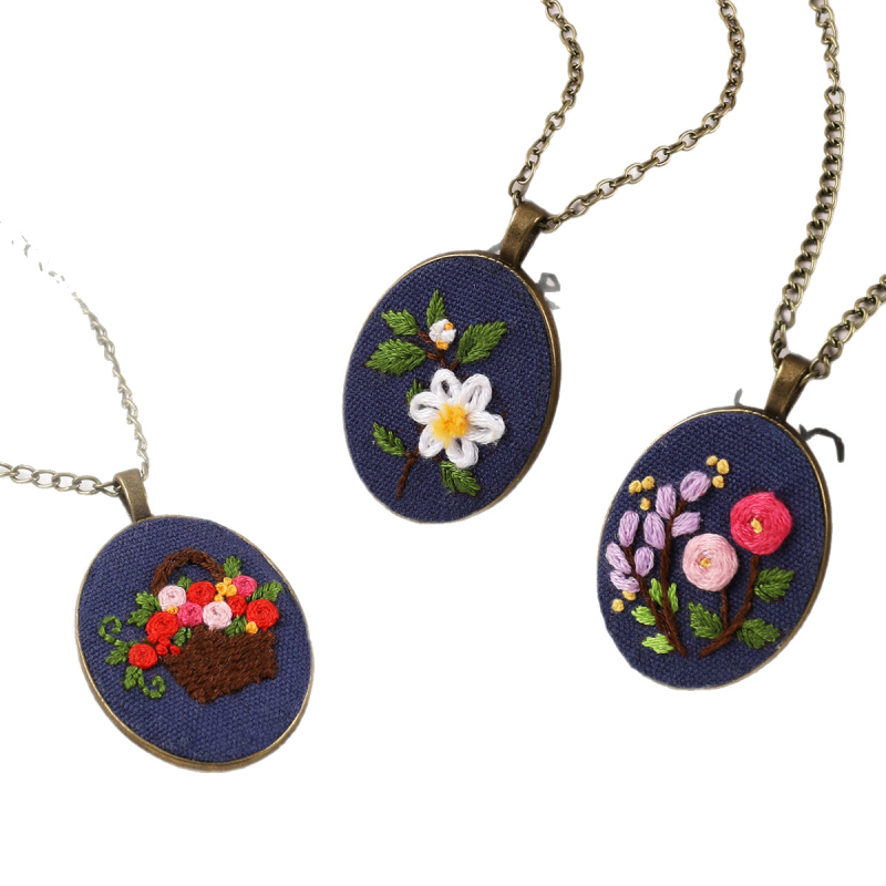 DIY комплект за бродерия – висулка за огърлица, ръчно изработени украси; 200 части, тегло 0,13 кг, възможно персонализиране, стил прост