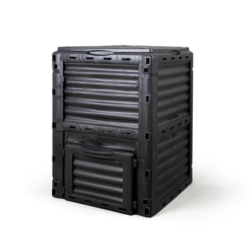 Πλαστικός κάδος κομπόστ για εξωτερικό κήπο με καπάκι — HMTPC, κατάλληλος για αυλή και εξωτερικούς χώρους