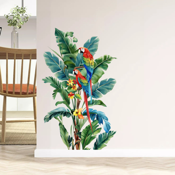 PVC τοίχου αυτοκόλλητο MOSSDECAL — Σχέδιο φυτών και λουλουδιών, 1 τεμάχιο, Μοντέρνο μινιμαλιστικό ντεκόρ