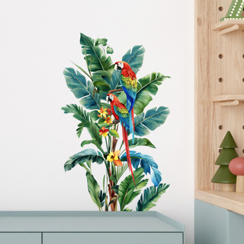 PVC τοίχου αυτοκόλλητο MOSSDECAL — Σχέδιο φυτών και λουλουδιών, 1 τεμάχιο, Μοντέρνο μινιμαλιστικό ντεκόρ