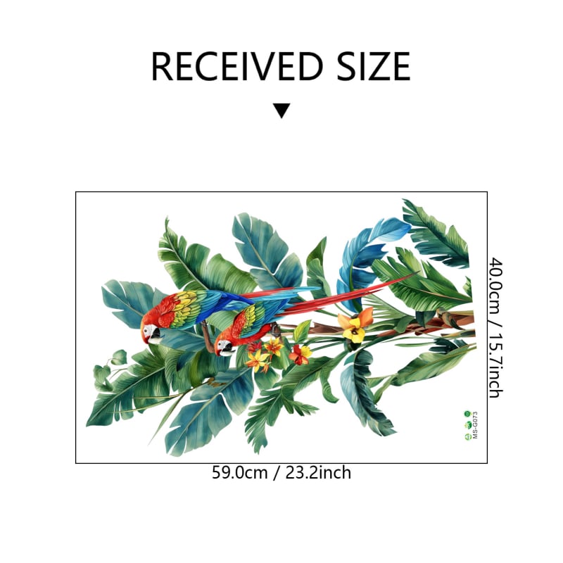 PVC τοίχου αυτοκόλλητο MOSSDECAL — Σχέδιο φυτών και λουλουδιών, 1 τεμάχιο, Μοντέρνο μινιμαλιστικό ντεκόρ