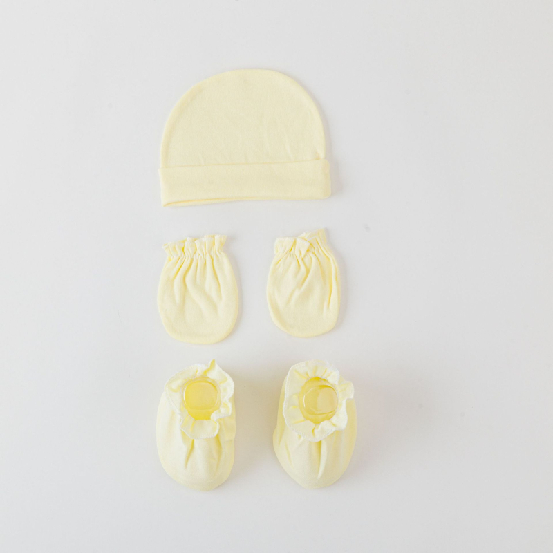 Baba három részes flip sapka készlet, pamut, kupola alakú csúcs, perem, meleg és szélvédett