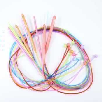 Набор крючета за плетене с мъниста, 12 чифта, в чанта за съхранение