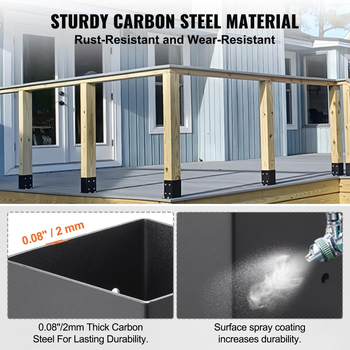 Βάση κολώνας από χάλυβα άνθρακα, σετ 2 τεμαχίων