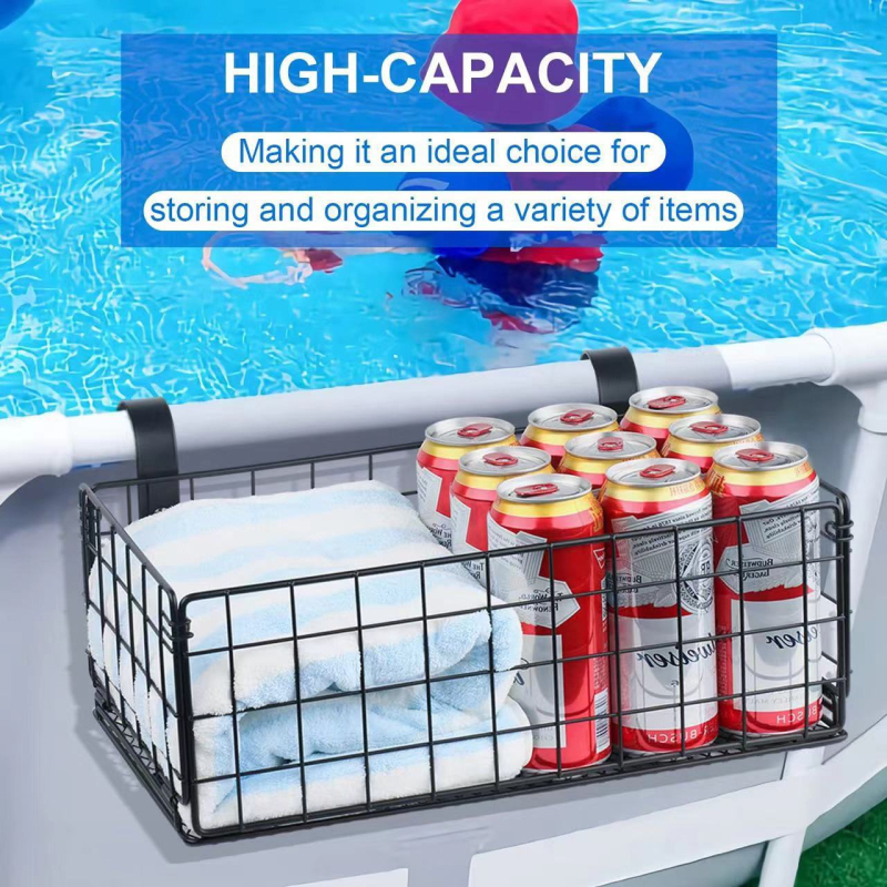 Разгъваем метален стелаж за басейн - многофункционален, едно ниво, монтаж с кука