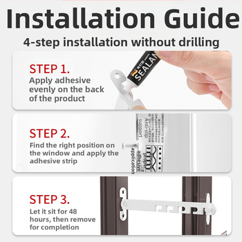 Αντινεμικός περιοριστής παραθύρων – παιδική ασφάλεια, για άνοιγμα μέσα/έξω, κλιπ-άγκιστρο, χωρίς διάτρηση, μοντέλο CHXWQ-001