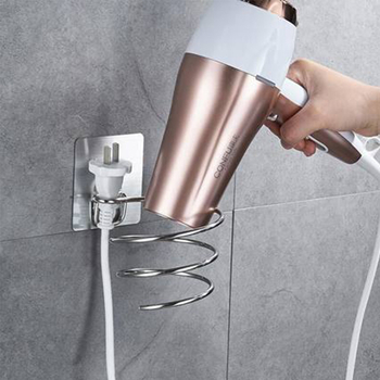 Ανοξείδωτος ράφι για σεσουάρ μαλλιών, χωρίς τρύπες, στερέωση με αναρρόφηση στον τοίχο, μπάνιο, 1 επίπεδο