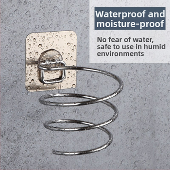 Ανοξείδωτος ράφι για σεσουάρ μαλλιών, χωρίς τρύπες, στερέωση με αναρρόφηση στον τοίχο, μπάνιο, 1 επίπεδο