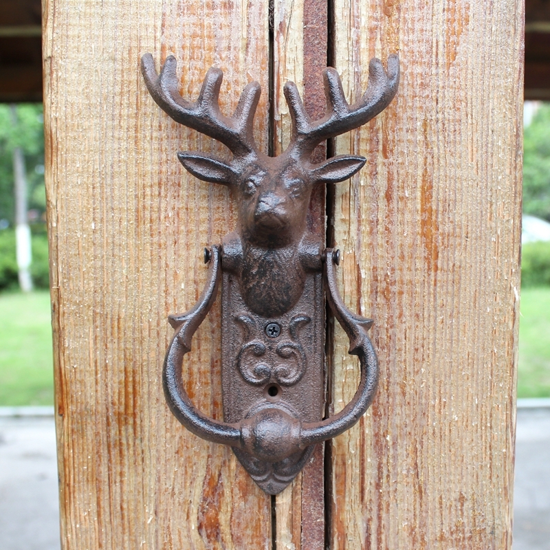 Χυτοσίδητη χειρολαβή πόρτας σε ευρωπαϊκό στυλ με μοτίβο κεφαλής ελαφιού