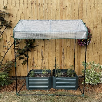 Κηπουρικό διακοσμητικό ράφι φυτών — σιδερένιο πλαίσιο με PE κάλυμμα, μάρκα Garden Life, μη εισαγόμενο
