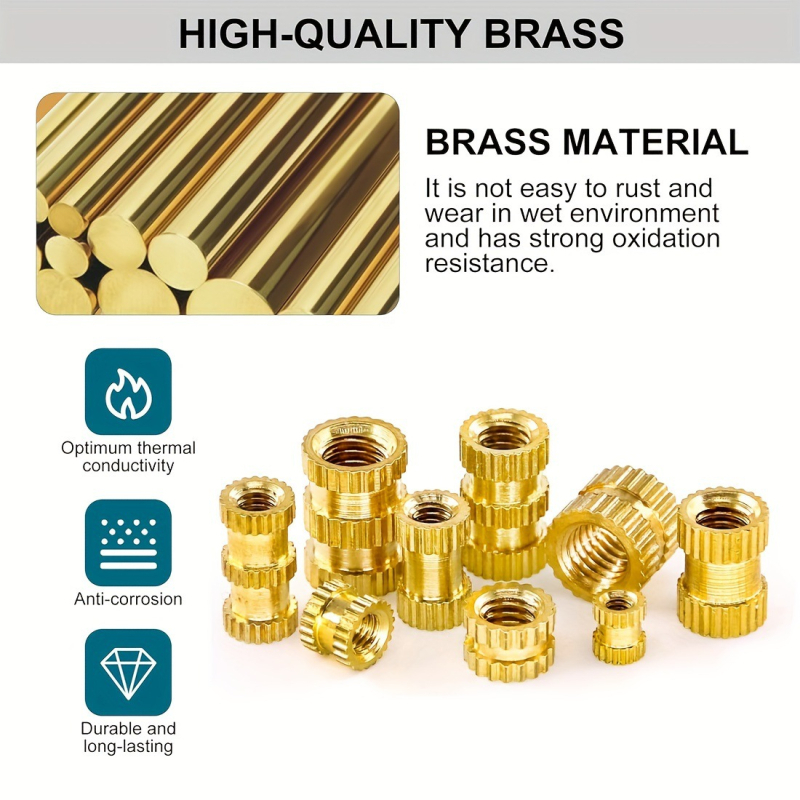 Месингова гайка, 300 бр., GB809 стандарт, Grade A, Jaybol