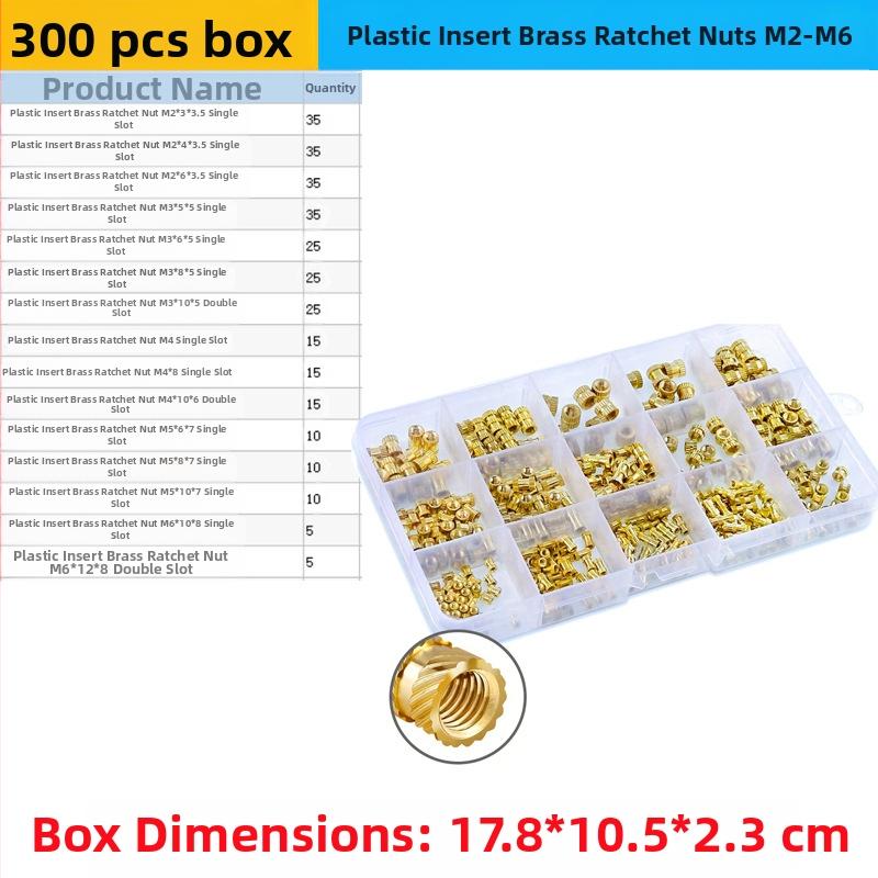 Sárgaréz csavaranya, 300 db, GB809 szabvány, Grade A, Jaybol