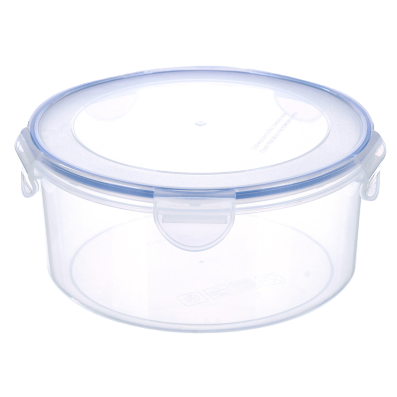 Apvalios formos užsandarinta dėžutė 3D spausdinimo filamentui, plastikas, mikrobangų krosnelė tinkama, talpa iki 300 ml