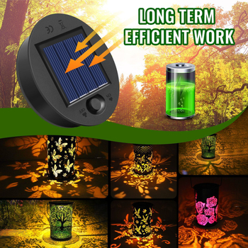 Соларен фенер с батериен блок, ковано желязо — кръгла лампа за домашен декор