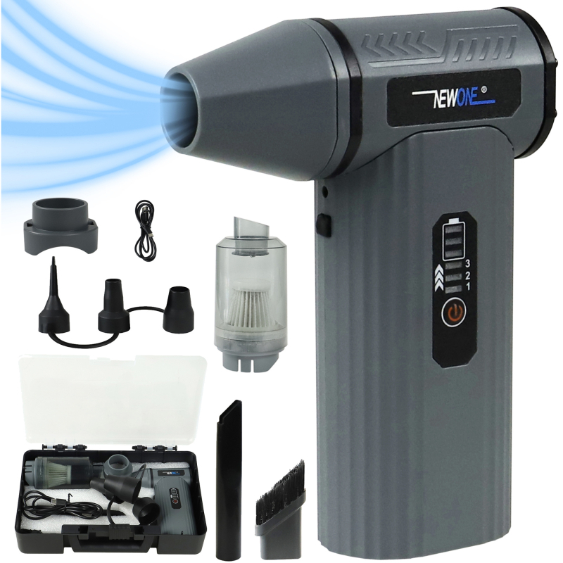 Ръчен турбо вентилатор с USB интерфейс, преносим за кола и офис, презареждаема литиева батерия, 36V, вакуум функция