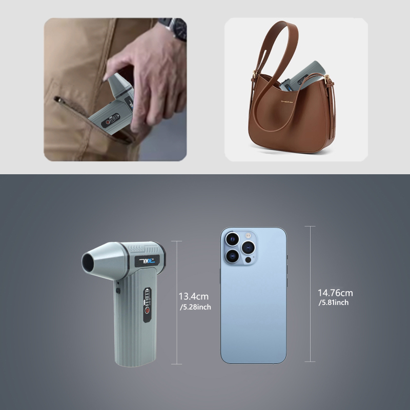 Ръчен турбо вентилатор с USB интерфейс, преносим за кола и офис, презареждаема литиева батерия, 36V, вакуум функция