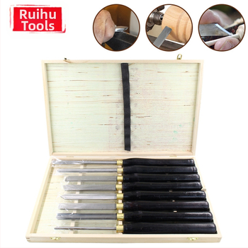 Комплект дървообработващи токарни инструменти, ръчен, високоскоростна стомана, полукръгъл профил, удължен токарен инструмент