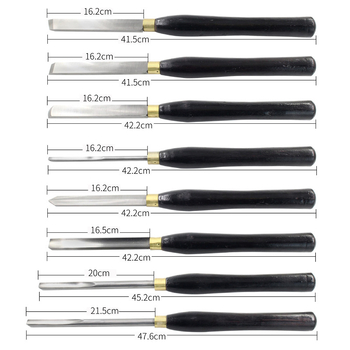 Комплект дървообработващи токарни инструменти, ръчен, високоскоростна стомана, полукръгъл профил, удължен токарен инструмент