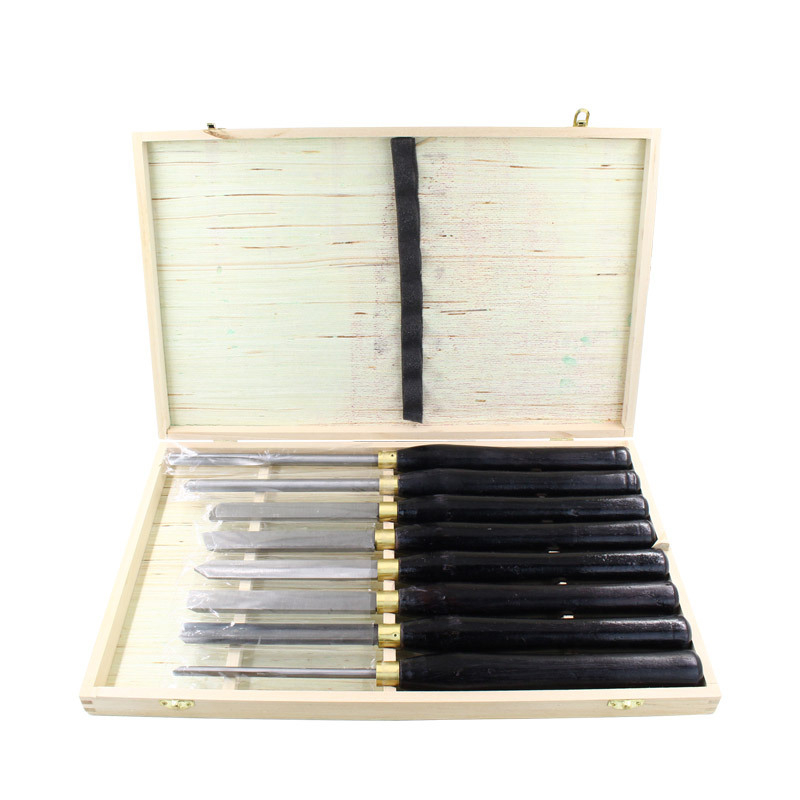 Комплект дървообработващи токарни инструменти, ръчен, високоскоростна стомана, полукръгъл профил, удължен токарен инструмент