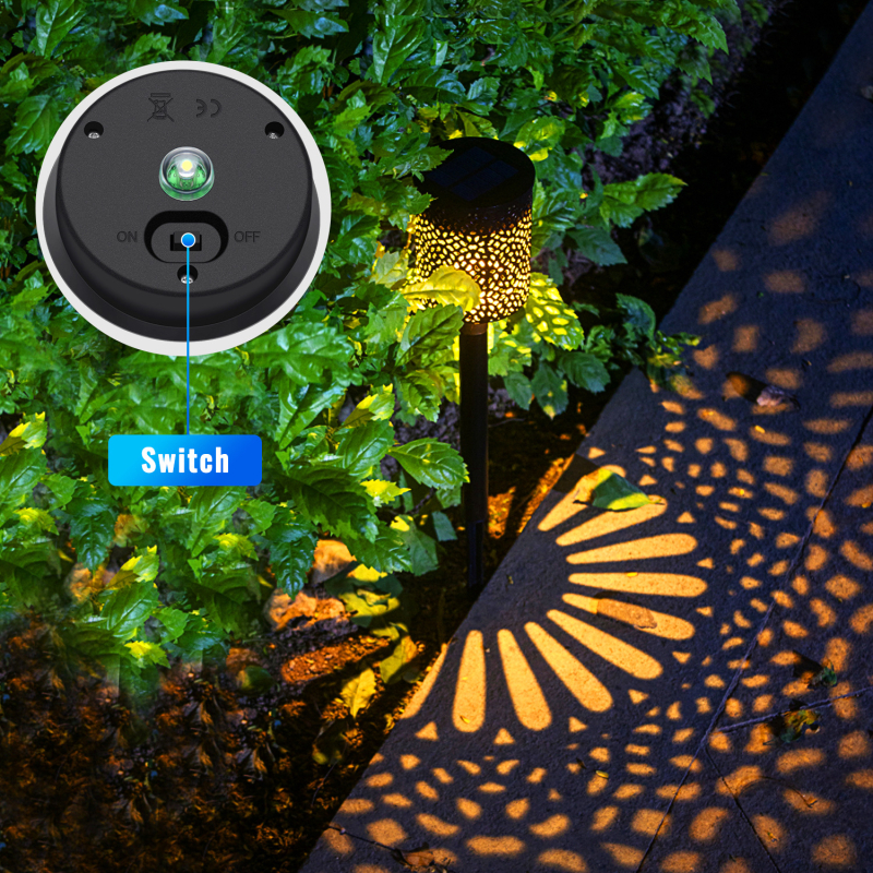 Слънчева LED лампа с литиева батерия и батерийна кутия, за външен кован железен фенер за двор