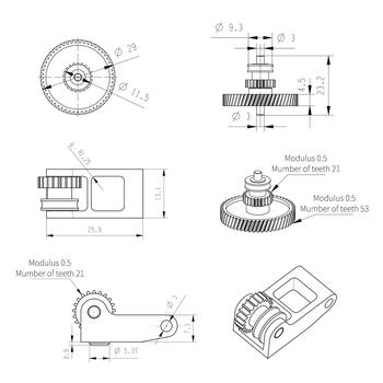 JIWEINIAO X1P1S Интегрирана система за захранване на екструдер с закалена стомана DLC нано покритие и спирална зъбна предавка