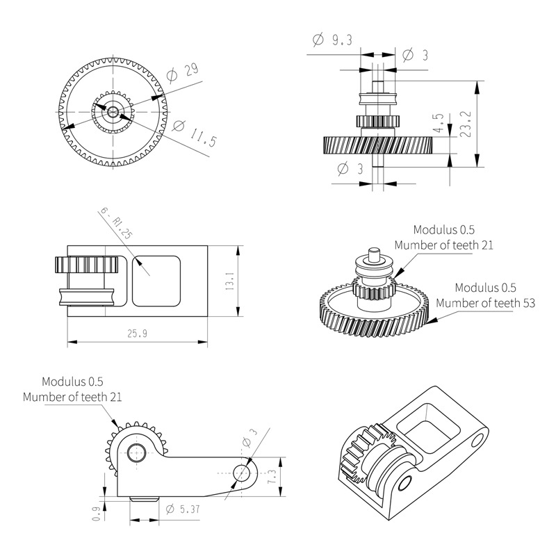 JIWEINIAO X1P1S Интегрирана система за захранване на екструдер с закалена стомана DLC нано покритие и спирална зъбна предавка