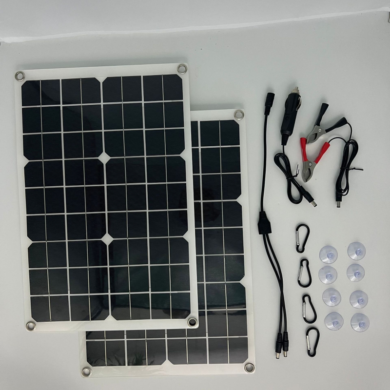 Монокристална 40W гъвкава слънчева енергийна система за външно ползване — преносимо зареждане с лека батерия; Не е внесена; CE/ROHS/FCC сертифицирана