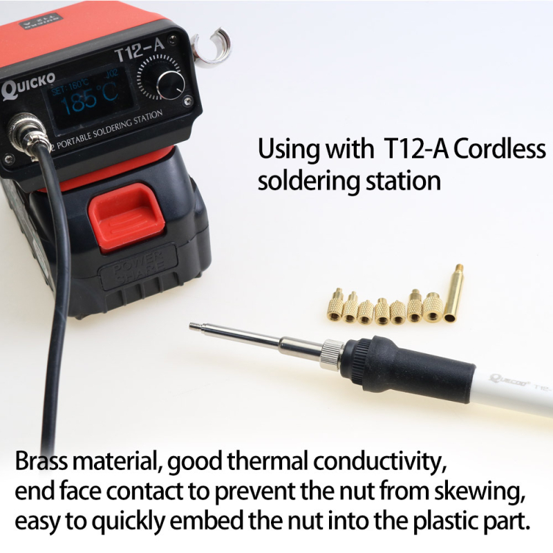 3D spausdintuvo priedai: T12 litavimo galva, karšto liejimo veržlė, VORON įterpta veržlė M2-M8