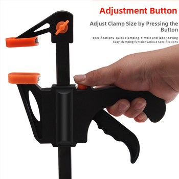 F-típusú asztalos szorító deszkák rögzítéséhez, állítható, magas széntartalmú acélból, 0,5 kg